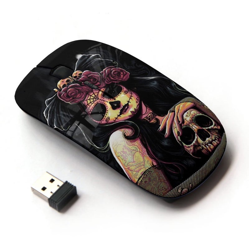 KOOLmouse [ Optical 2.4G Wireless Mouse [ Black Rose Skull Death Candy Skull ] - Image 1